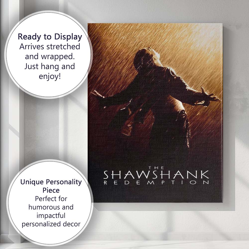 Golden Rain Freedom Hope Cinematic Silhouette Inspirational Canvas Wall Art Print Decor Picture Ready to Hang