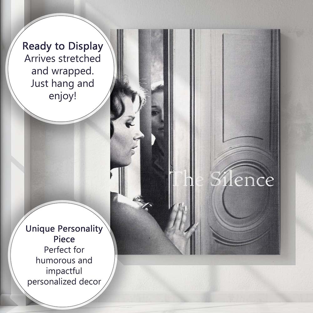 Monochrome Scandinavian Cinema Doorway Portrait Minimalist Dramatic Artwork Canvas Wall Art Print Decor Picture Ready to Hang