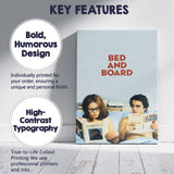 Minimalist Bedroom Couple Reading Contemporary Retro Lifestyle Canvas Wall Art Print Decor Picture Ready to Hang