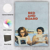 Minimalist Bedroom Couple Reading Contemporary Retro Lifestyle Canvas Wall Art Print Decor Picture Ready to Hang