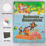 Colourful Jungle Animal Fantasy Bedknobs and Broomsticks Family Adventure Illustration Canvas Wall Art Print Decor Picture Ready to Hang