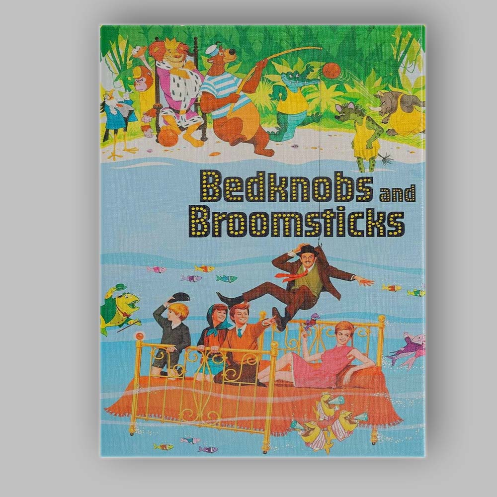 Colourful Jungle Animal Fantasy Bedknobs and Broomsticks Family Adventure Illustration Canvas Wall Art Print Decor Picture Ready to Hang
