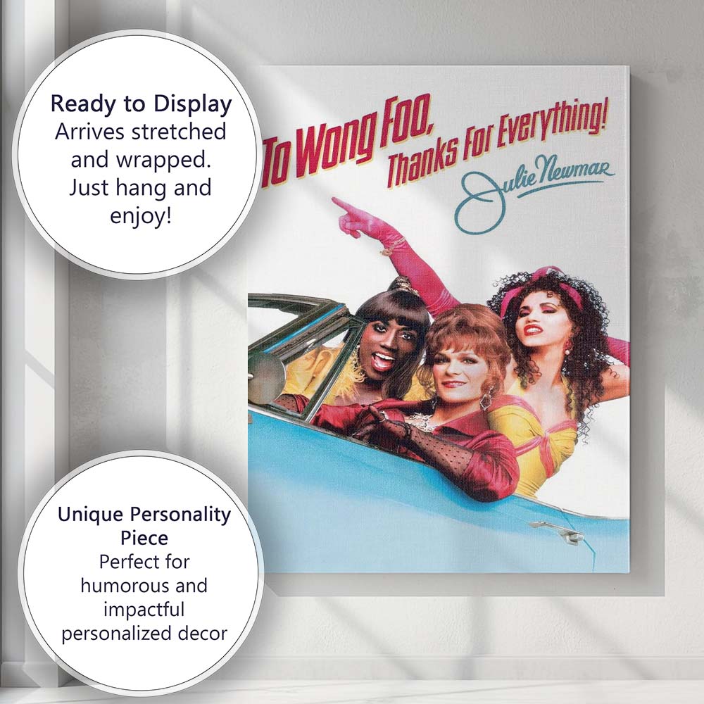 Vibrant Cult Comedy Drag Queens Convertible Car Pop Art Canvas Wall Art Print Decor Picture Ready to Hang