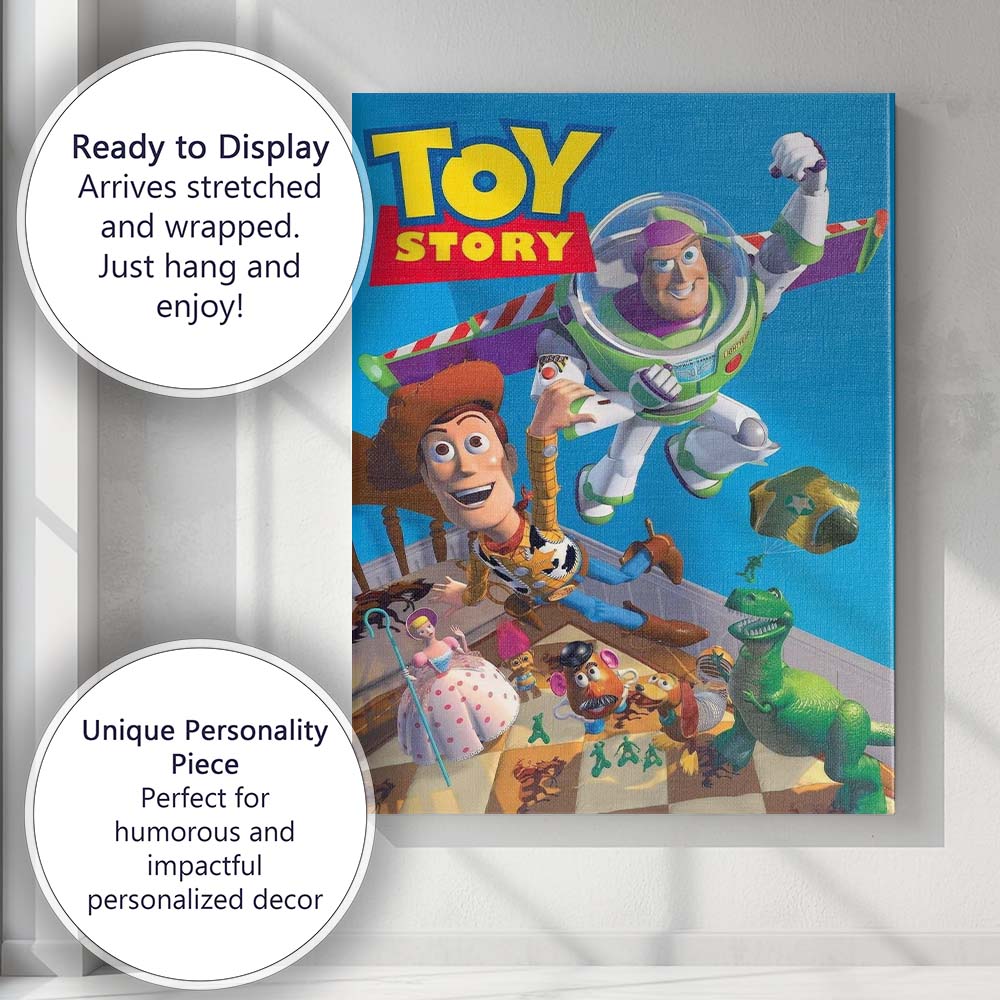 Bright Animated Toy Story Adventure Characters Family Film Artwork Canvas Wall Art Print Decor Picture Ready to Hang