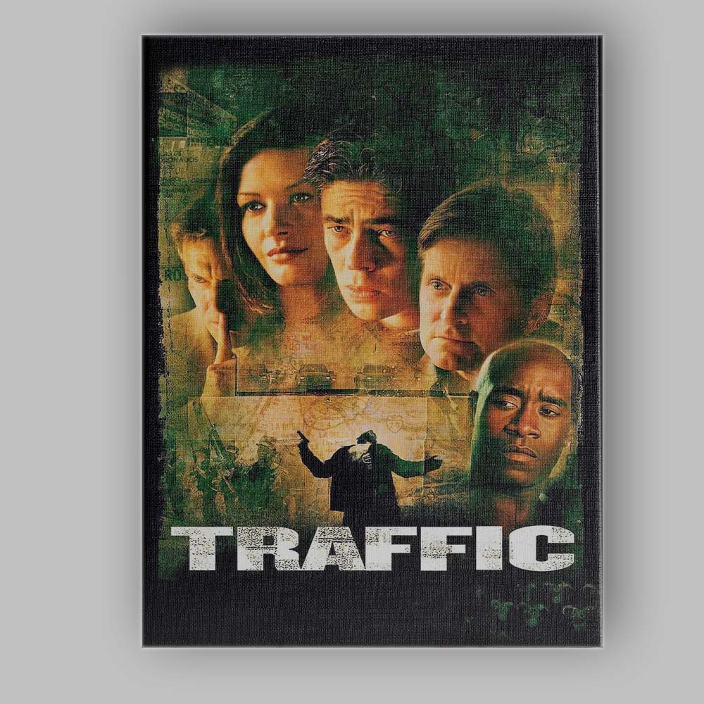 Dark Crime Thriller Traffic Ensemble Cast Grunge Film Poster Canvas Wall Art Print Decor Picture Ready to Hang