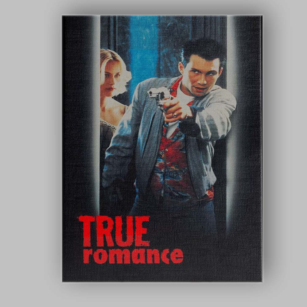 Neo Noir Crime Romance Gunman Doorway Dark Cinematic Film Artwork Canvas Wall Art Print Decor Picture Ready to Hang