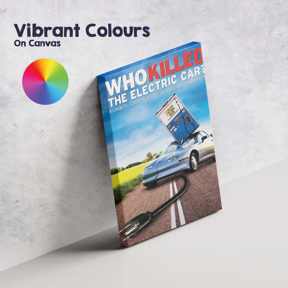 Blue Sky Electric Vehicle Documentary Concept Automotive Artwork Canvas Wall Art Print Decor Picture Ready to Hang