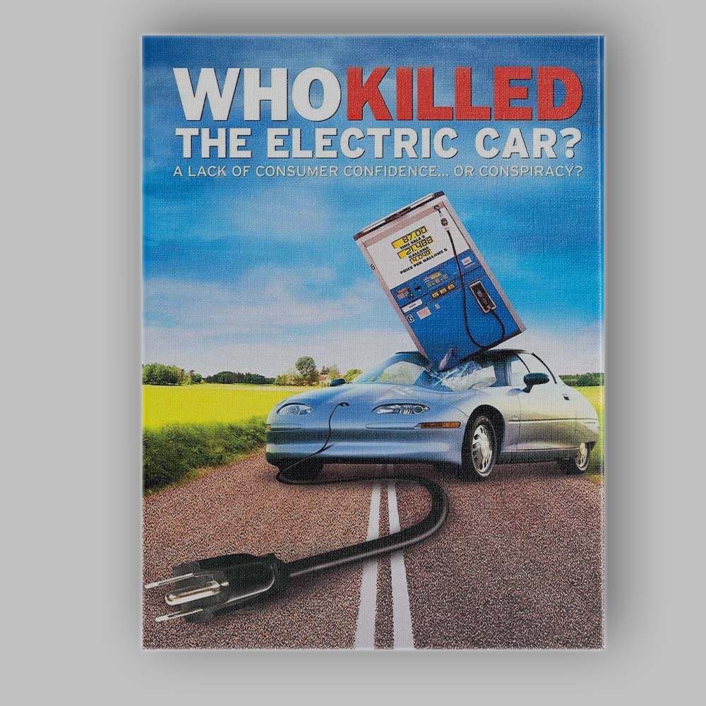 Blue Sky Electric Vehicle Documentary Concept Automotive Artwork Canvas Wall Art Print Decor Picture Ready to Hang