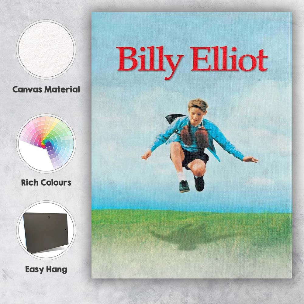 Billy Elliot Inspirational Youth Dance Drama Sky Jumping Figure Blue Green Landscape Canvas Wall Art Print Decor Picture Ready to Hang