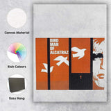 Mid Century Modern Prison Bird Silhouette Graphic Design Canvas Wall Art Print Decor Picture Ready to Hang