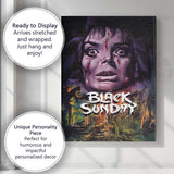 Black Sunday Retro Horror Thriller Dark Gothic Face Illustration Canvas Wall Art Print Decor Picture Ready to Hang