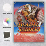 Blazing Saddles Classic Western Comedy Cowboy Horse Native American Retro Film Poster Canvas Wall Art Print Decor Picture Ready to Hang