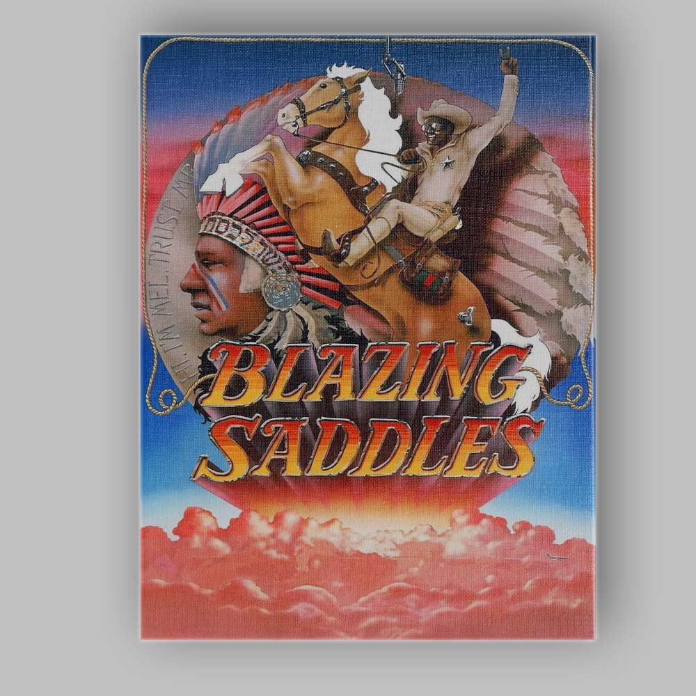 Blazing Saddles Classic Western Comedy Cowboy Horse Native American Retro Film Poster Canvas Wall Art Print Decor Picture Ready to Hang