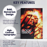 Blood Diamond Intense War Drama Action Adventure Fiery Orange Cinematic Portrait Canvas Wall Art Print Decor Picture Ready to Hang