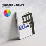 Blue Collar Industrial Workers Mechanical Wrench Graphic Minimalist Film Artwork Canvas Wall Art Print Decor Picture Ready to Hang