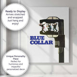 Blue Collar Industrial Workers Mechanical Wrench Graphic Minimalist Film Artwork Canvas Wall Art Print Decor Picture Ready to Hang