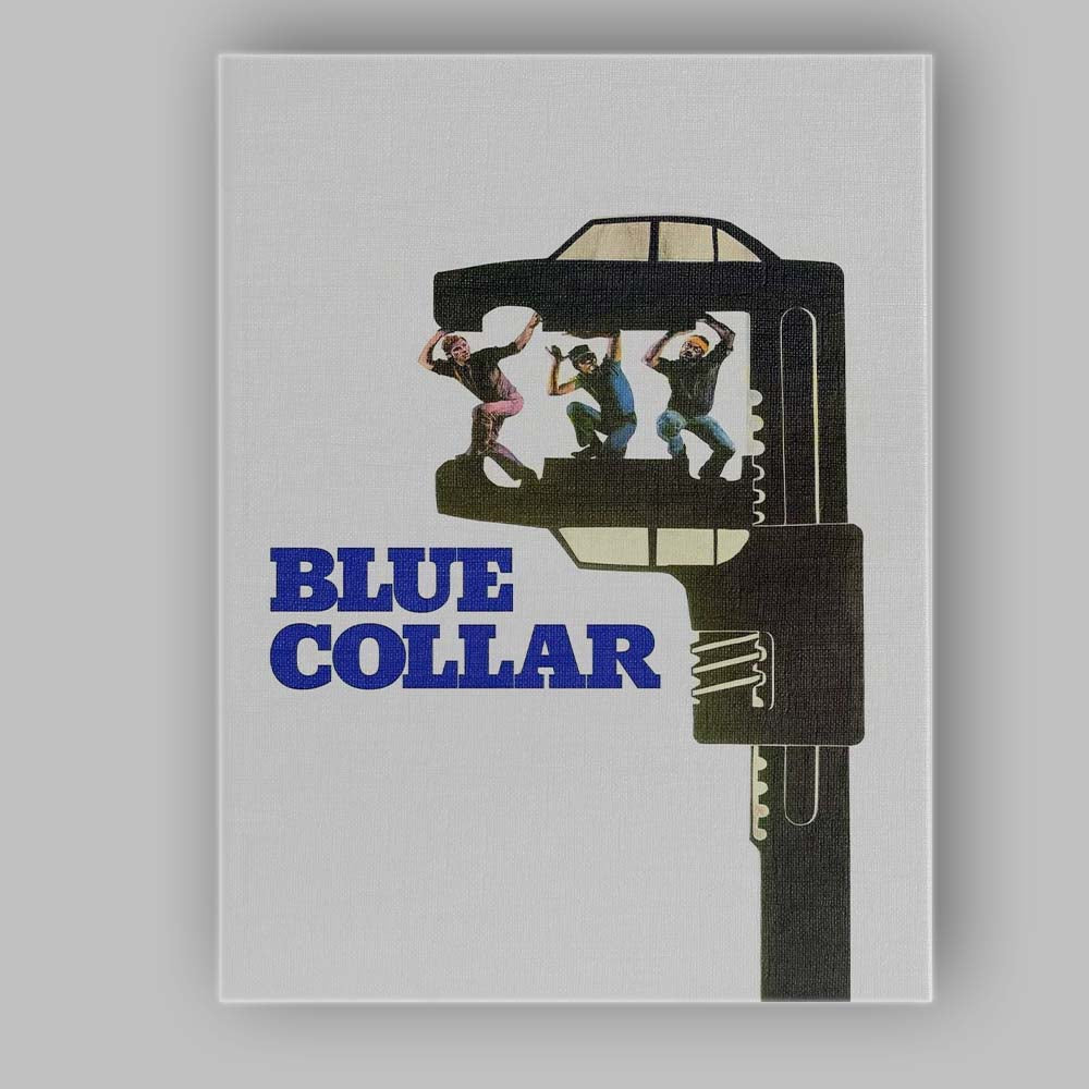 Blue Collar Industrial Workers Mechanical Wrench Graphic Minimalist Film Artwork Canvas Wall Art Print Decor Picture Ready to Hang