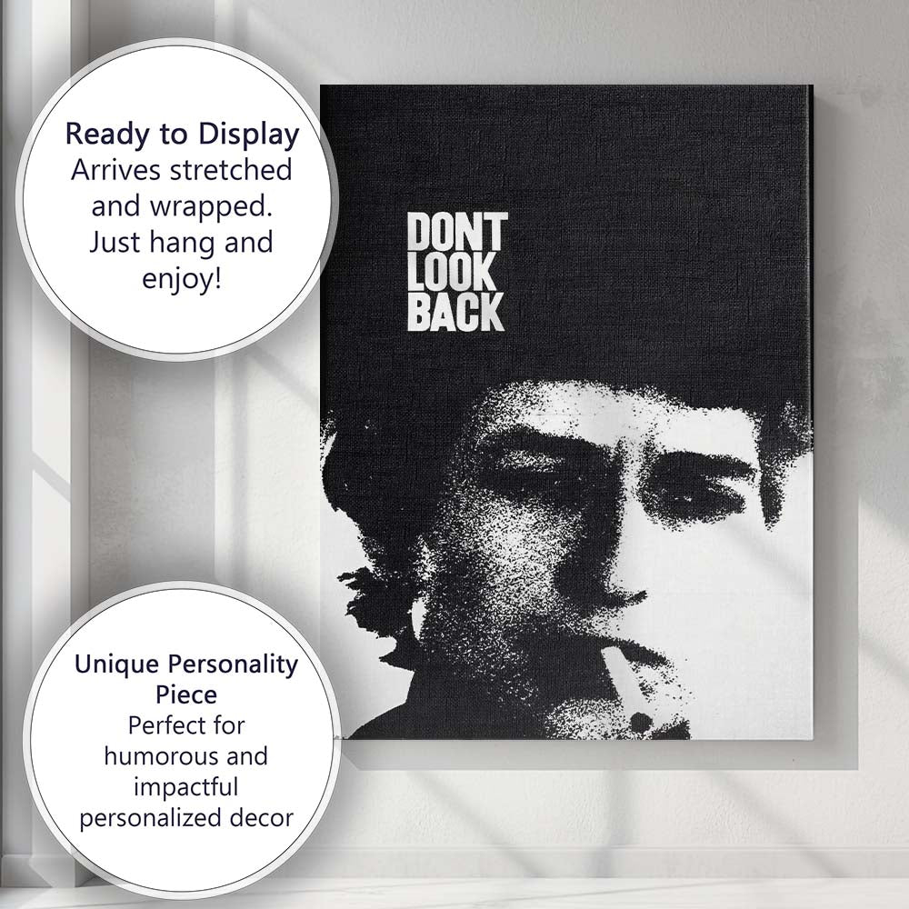 Monochrome Grainy Portrait Minimalist French New Wave Style Canvas Wall Art Print Decor Picture Ready to Hang