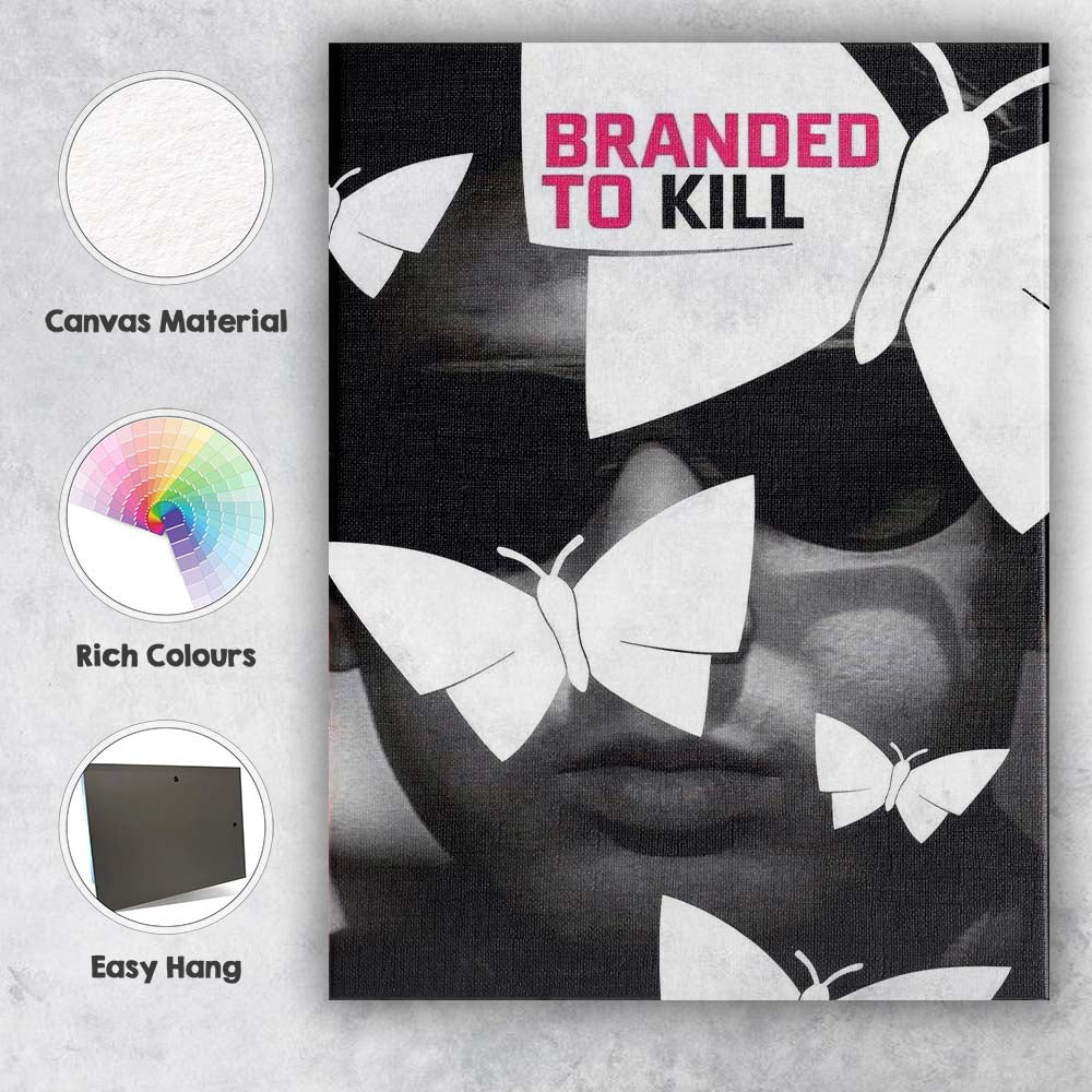 Black White Butterfly Collage Contemporary Pop Art Portrait Canvas Wall Art Print Decor Picture Ready to Hang