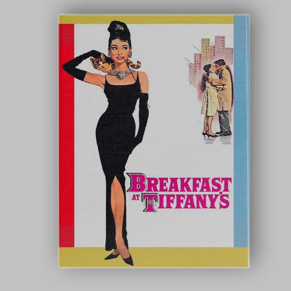 Elegant Fashion Woman Black Dress Retro Glamour Illustration Canvas Wall Art Print Decor Picture Ready to Hang