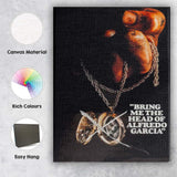Dark Neo Noir Hand Holding Locket Crime Thriller Canvas Wall Art Print Decor Picture Ready to Hang