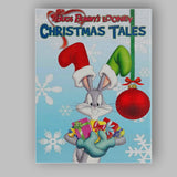 Festive Cartoon Rabbit Christmas Gifts Snowflake Illustration Canvas Wall Art Print Decor Picture Ready to Hang