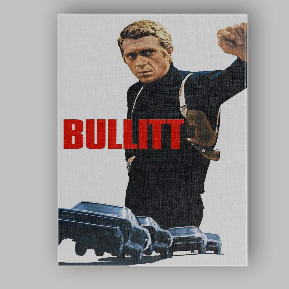 Classic Action Hero Minimalist Red Typography Film Poster Canvas Wall Art Print Decor Picture Ready to Hang