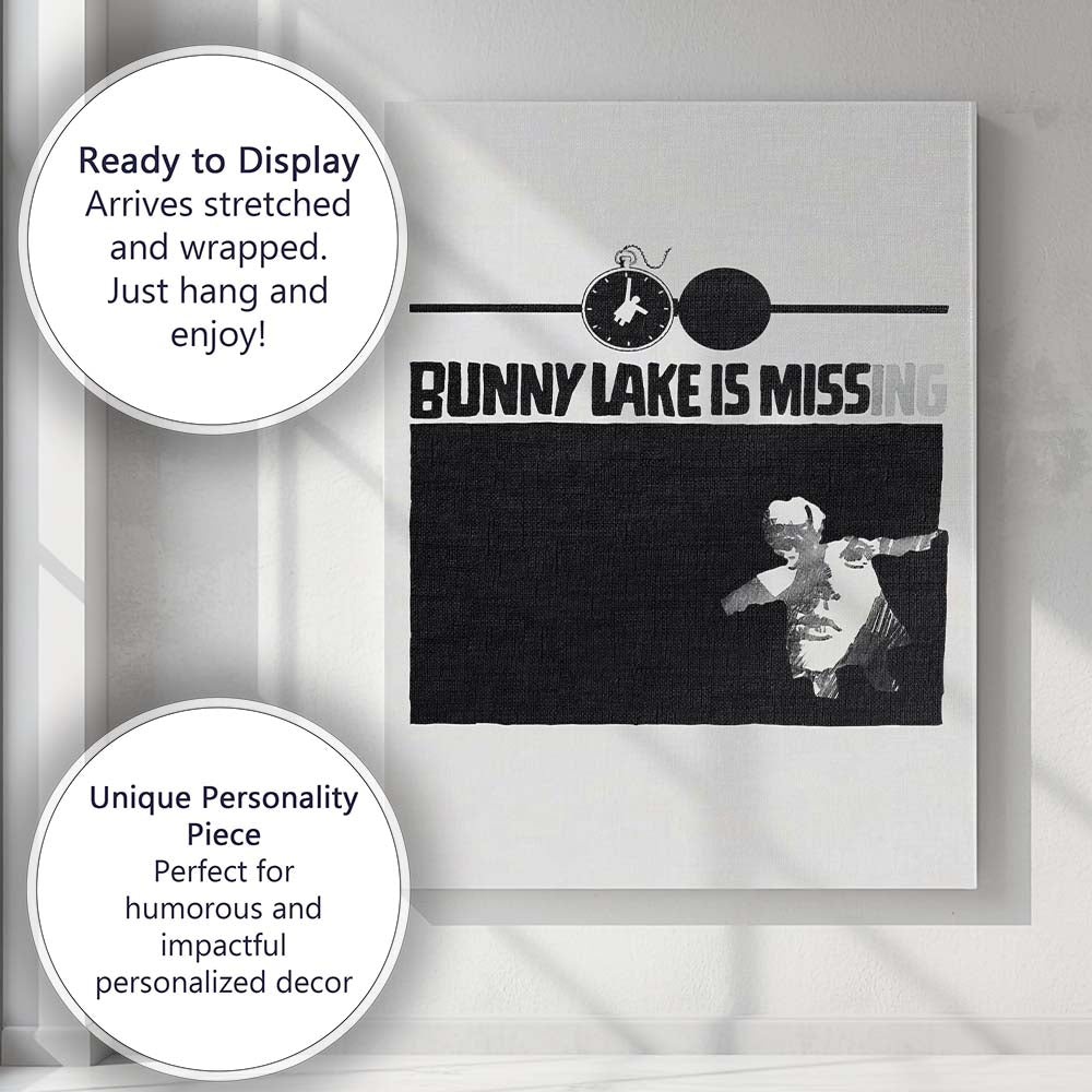 Monochrome Mystery Thriller Graphic Design Minimalist Artwork Canvas Wall Art Print Decor Picture Ready to Hang