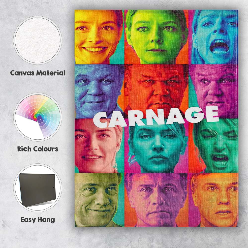 Vibrant Pop Art Character Collage Colourful Portrait Grid Contemporary Canvas Wall Art Print Decor Picture Ready to Hang