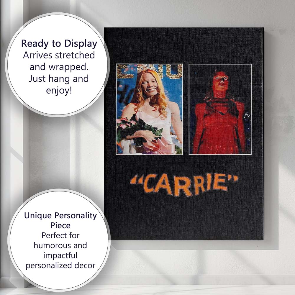 Dark Horror Prom Queen Transformation Cinematic Thriller Split Image Canvas Wall Art Print Decor Picture Ready to Hang