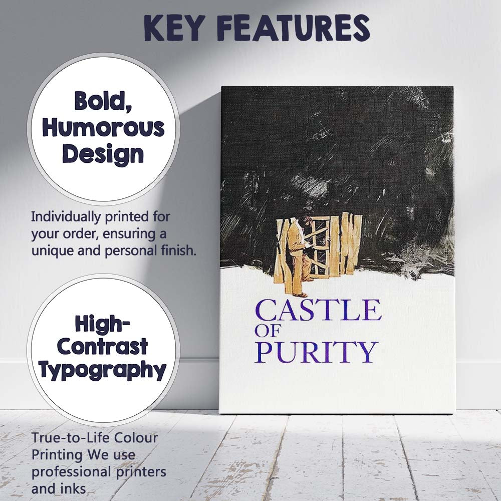 Minimalist Surreal Castle Entrance Abstract Monochrome Artistic Design Canvas Wall Art Print Decor Picture Ready to Hang
