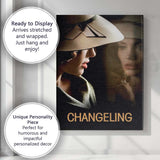 Moody Mystery Woman Reflection Noir Drama Elegant Portrait Canvas Wall Art Print Decor Picture Ready to Hang