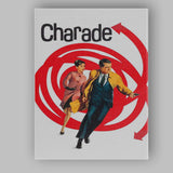 Retro Spy Thriller Couple Action Illustration Red Swirl Graphic Canvas Wall Art Print Decor Picture Ready to Hang