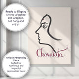 Minimalist Line Art Female Profile Contemporary Portrait Canvas Wall Art Print Decor Picture Ready to Hang
