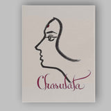 Minimalist Line Art Female Profile Contemporary Portrait Canvas Wall Art Print Decor Picture Ready to Hang