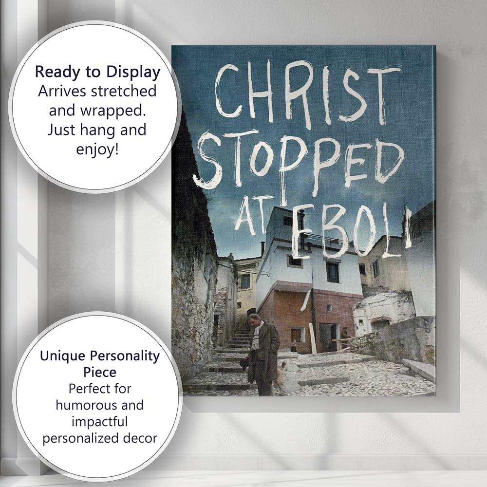 Dark Atmospheric Italian Village Mystery Christ Stopped at Eboli Cinematic Poster Canvas Wall Art Print Decor Picture Ready to Hang