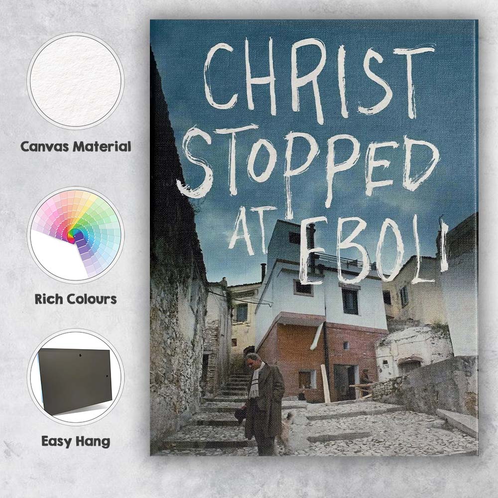 Dark Atmospheric Italian Village Mystery Christ Stopped at Eboli Cinematic Poster Canvas Wall Art Print Decor Picture Ready to Hang