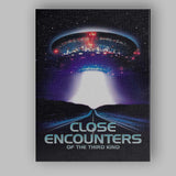 Retro Science Fiction UFO Spacecraft Neon Night Sky Close Encounters Inspired Canvas Wall Art Print Decor Picture Ready to Hang