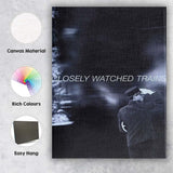 Monochrome Motion Blur Railway Worker Closely Watched Trains Cinematic Canvas Wall Art Print Decor Picture Ready to Hang