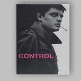 Black and White Moody Youth Portrait Pink Typography Control Inspired Canvas Wall Art Print Decor Picture Ready to Hang