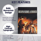 Fiery Spaghetti Western Gunslinger Horseback Sepia Action Movie Artwork Canvas Wall Art Print Decor Picture Ready to Hang