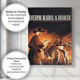Fiery Spaghetti Western Gunslinger Horseback Sepia Action Movie Artwork Canvas Wall Art Print Decor Picture Ready to Hang