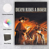 Fiery Spaghetti Western Gunslinger Horseback Sepia Action Movie Artwork Canvas Wall Art Print Decor Picture Ready to Hang