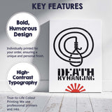 Minimalist Death by Hanging Rope Symbol Graphic Monochrome Poster Canvas Wall Art Print Decor Picture Ready to Hang