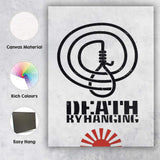 Minimalist Death by Hanging Rope Symbol Graphic Monochrome Poster Canvas Wall Art Print Decor Picture Ready to Hang