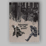 Monochrome Noir Chase Scene Expressionist Brushstroke Crime Thriller Artwork Canvas Wall Art Print Decor Picture Ready to Hang
