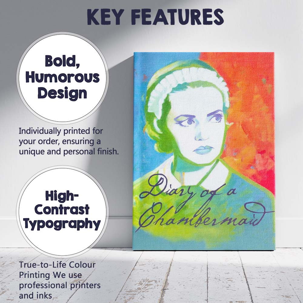 Vibrant Pop Art Chambermaid Portrait Colourful Retro Illustration Canvas Wall Art Print Decor Picture Ready to Hang