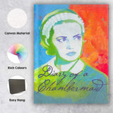 Vibrant Pop Art Chambermaid Portrait Colourful Retro Illustration Canvas Wall Art Print Decor Picture Ready to Hang