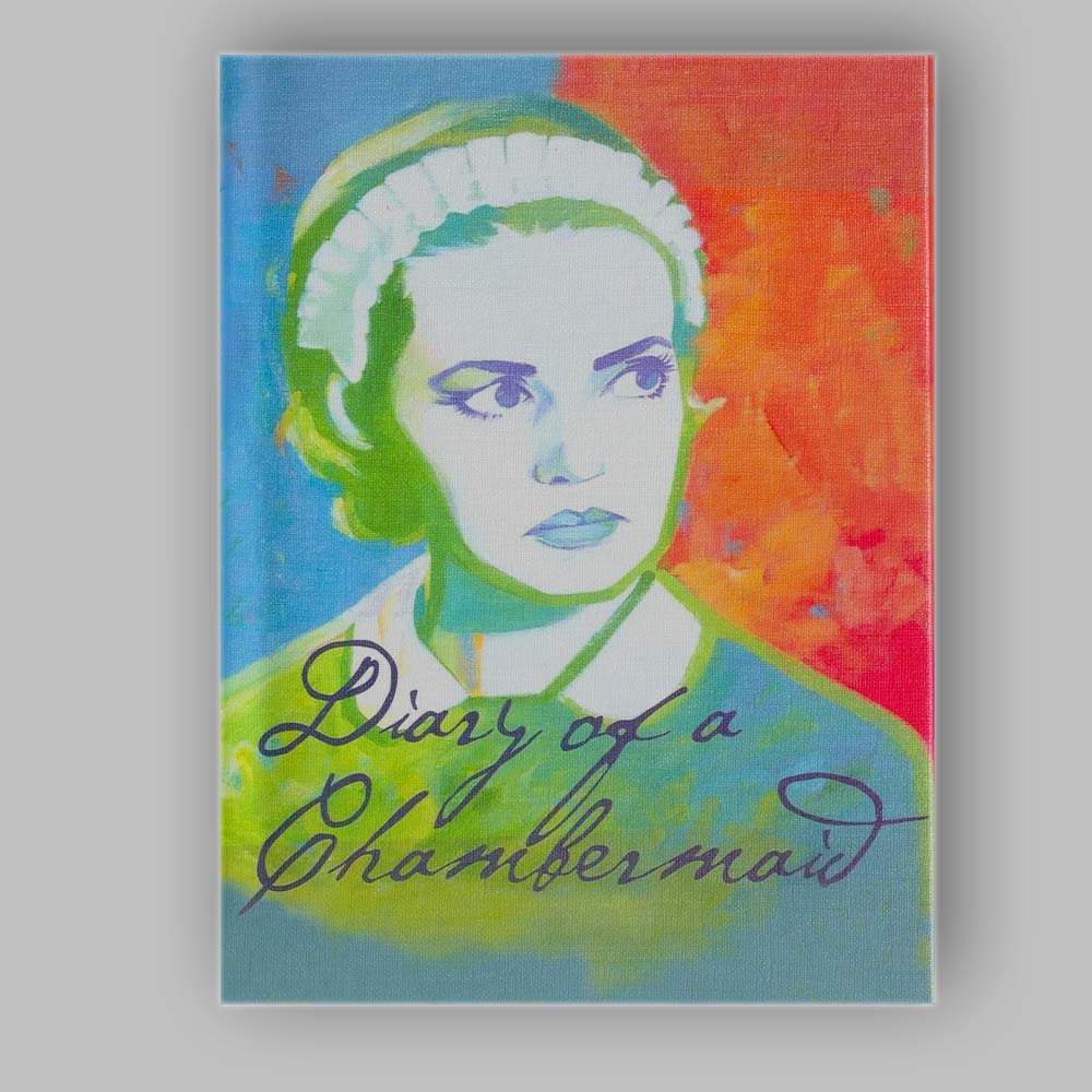 Vibrant Pop Art Chambermaid Portrait Colourful Retro Illustration Canvas Wall Art Print Decor Picture Ready to Hang