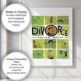 Retro Italian Crime Cinema Graphic Panels Lime Green Illustration Canvas Wall Art Print Decor Picture Ready to Hang